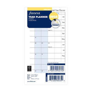 Filofax Horizontal Year Planner Personal 2025 English